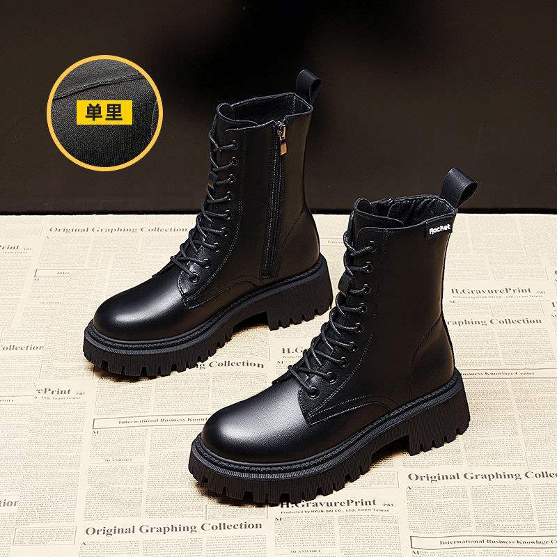 

Женские ботинки мартинс в британском стиле 2025 новые тонкие ботинки женская обувь весна и осень универсальные на платформе мотоциклетные короткие ботинки 35