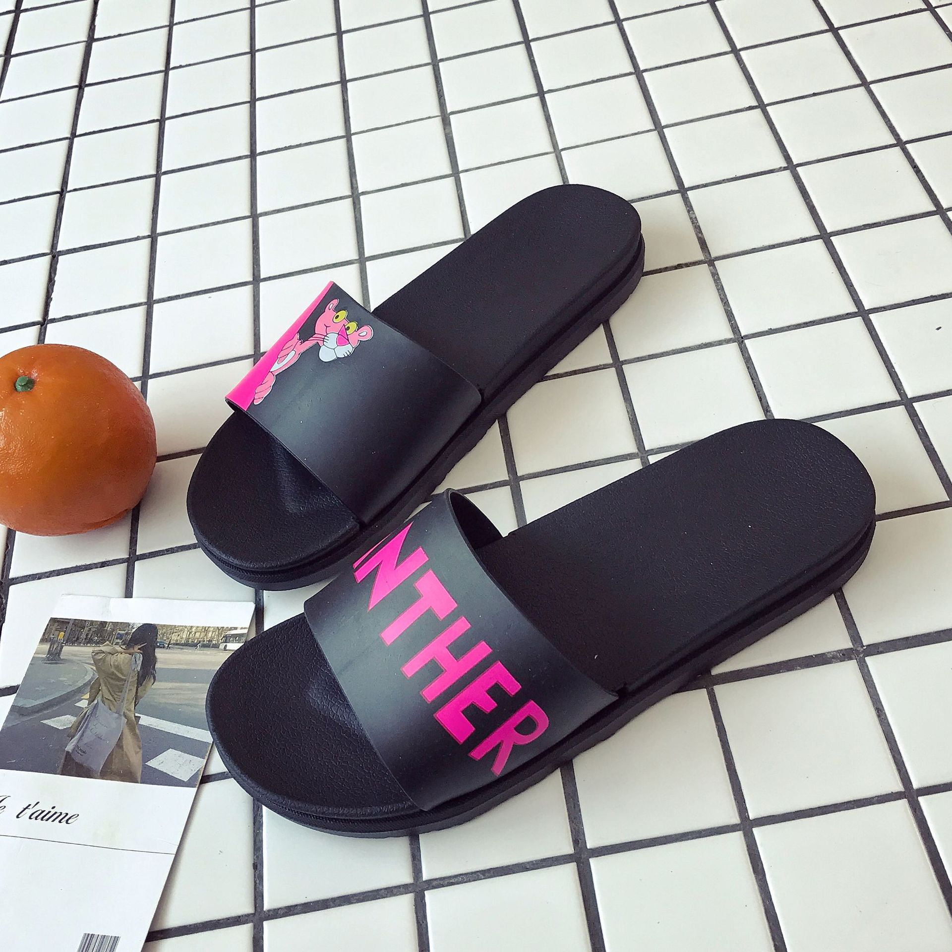 Модная домашняя обувь Женская повседневная летняя плоская пляжная обувь Женские тапочки — фото 12