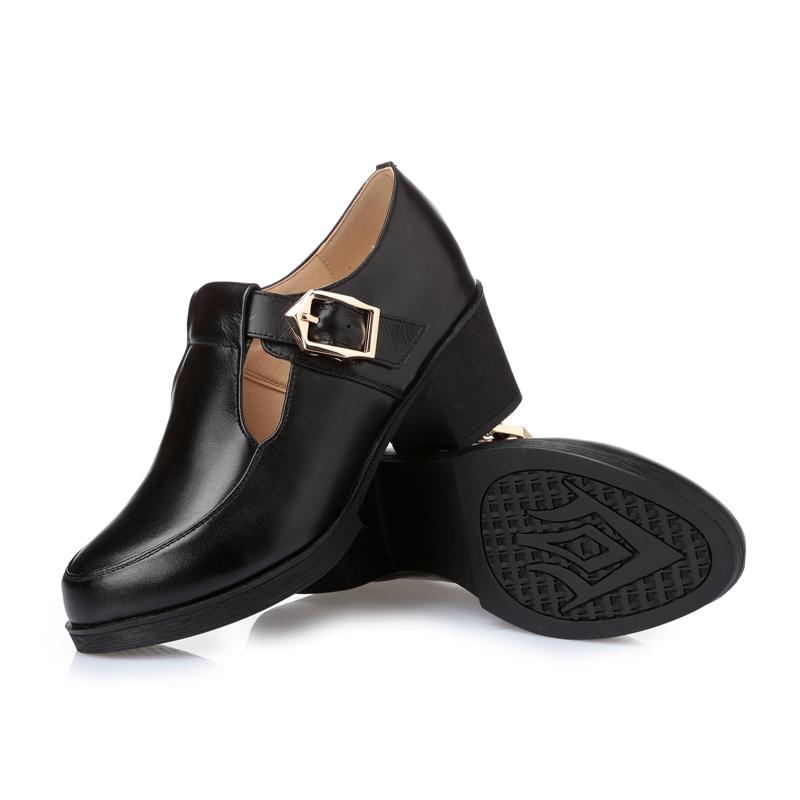 Fashion GKTINOO New 2024 Fashion Women Mary Janes High Heels For Ladies Work Shoes Platform Pumps Women Genuine Leather Shoes