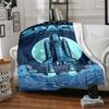 1pc Adventure Space Lightweight Flannel Blanket, Comfortable and Warm Blanket, for Office and Camping Sofa Bed, Livingroom026