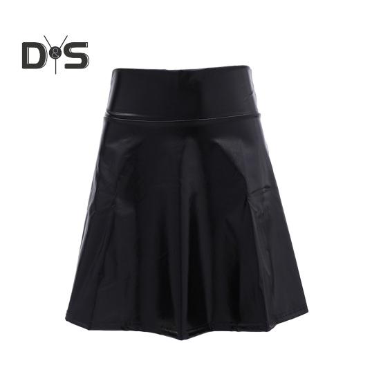 Женская клубная юбка с глянцевой поверхностью из искусственной кожи — фото 3