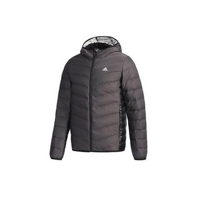 Colorblock Hooded Down Jacket Loose Fit Men Outerwear Grey CV6813