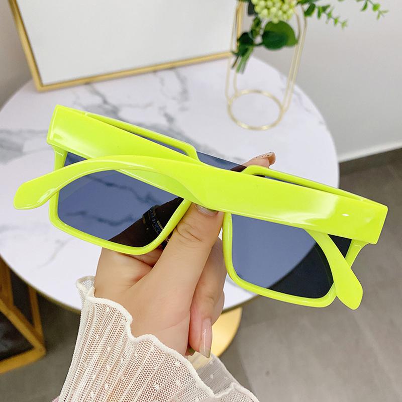 1 stk. Oversized firkantede solbriller Barn Retro Speillinse Briller Skygger Uv400 Beskyttelse Punk Solbriller