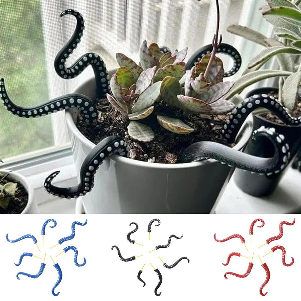 Garden Stakes Octopus Tentacle Stakes Decorative 7 Piece Support Climbing Sticks Glow In the Dark for Lawn Yard Potted Outdoor
