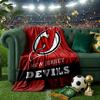 Jersey Devils Logo Throws Blanket Flannel Blankets Plush for Couch Bed Gifts for Men Women Travel Picnic Blanket Christmas Fan Gifts