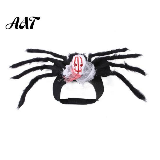 Non Restraining Pet Clothing for Active Pets Spider Costume, Halloween Cat Outfit with Skull Face, Black Cute Transformation Birthday Holiday Apparel