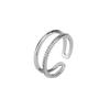 Double Row Zircon Open Ring Layered Design Fashion Minimalist Creative Index Finger Ring