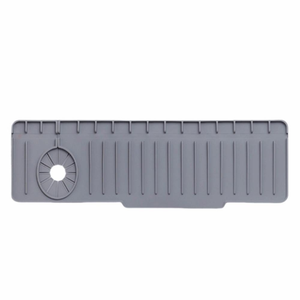 

Большой размер Коврик для капель из-под крана Нескользящие дренажные сушильные коврики Новая защита от брызг для раковины для кухонной раковины Grey-50x15x2cm