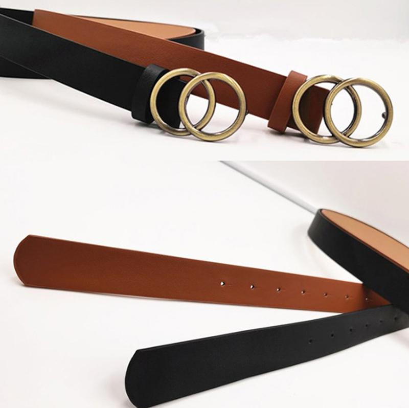 

Двойное кольцо для женщин на талию из искусственной кожи с металлической пряжкой для дам
