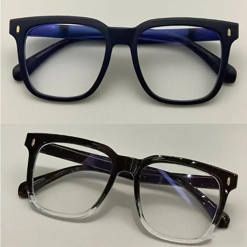 2 Pieces of Transparent Computer Glasses Frame Women Men Anti Blue Light Glasses Blackout Glasses Optical Glasses Lenses