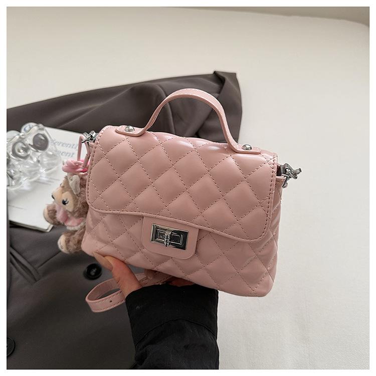High-end diamond portable small bag women's 2025 new fashion small square bag niche design single shoulder messenger bag tide