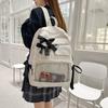 Bow Schoolbag Female Corduroy Junior High School Students Primary School Students Internet Celebrity Backpack Large Capacity Niche Backpack