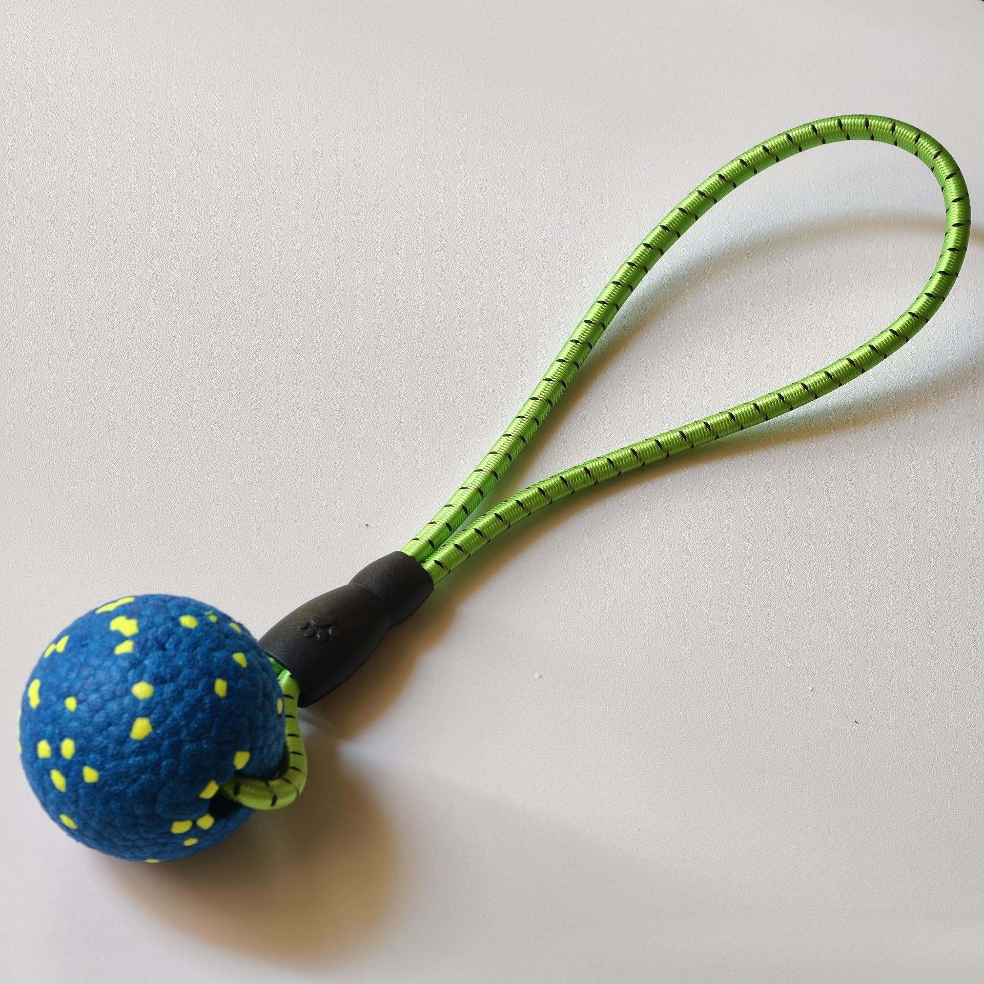 

New Dog Self-Hi Boredom Ball Popcorn Pet Toy Ball with Rope Bite Resistant Interactive Tug of War Dog Toy 7.5CM синій