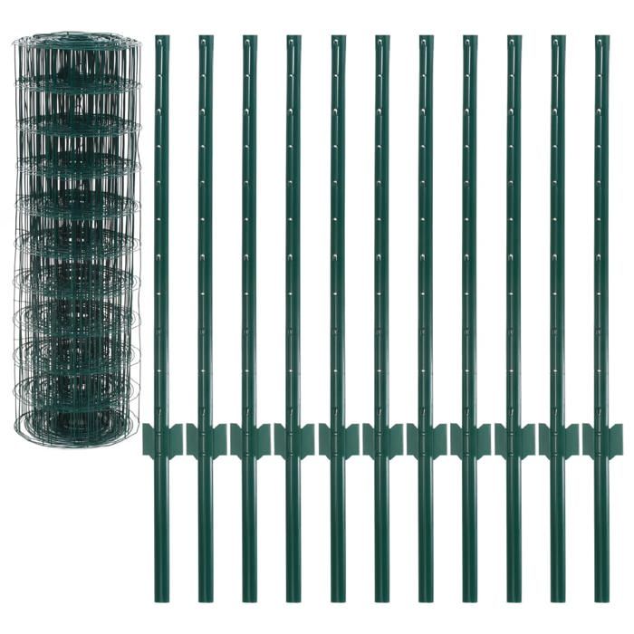 VidaXL Euro Fence Set 20x0.8 M Steel Green Mesh Fencing Garden 142810