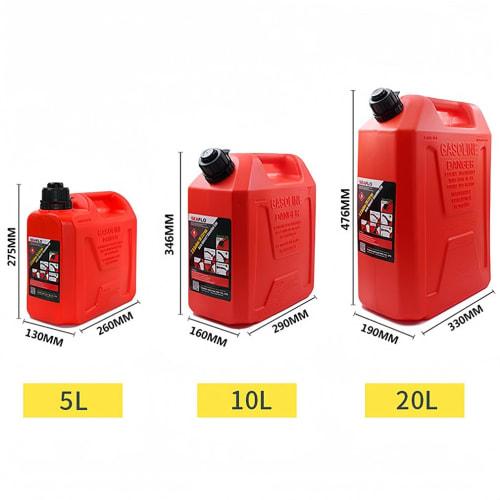 loyfreeyo Portable Gasoline Can, Emergency Gas Tank, 5L/10L/20L Capacity, Portable, Ultra-Lightweight, High-Density Polyethylene, Automatic Closure, B