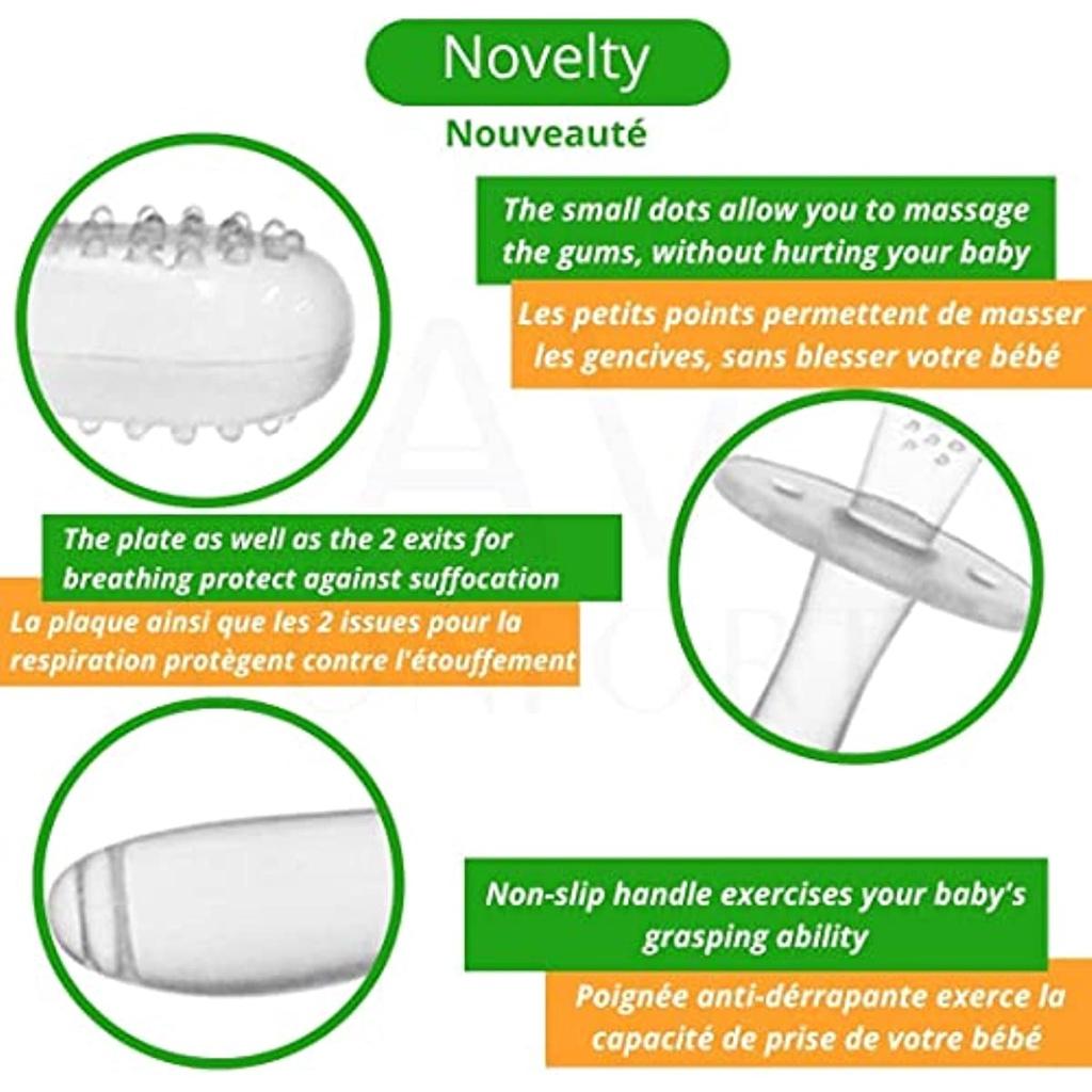 NEU Beißring Beißspielzeug Bürste Beißwerkzeug für BABY Silikon (X2 Stk)