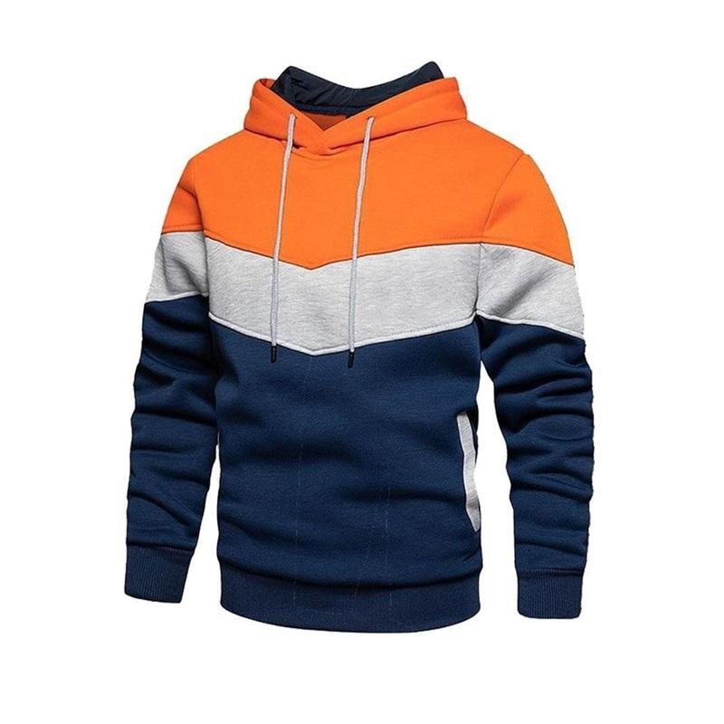Felpa con cappuccio da uomo a blocchi di colore, casual, vestibilità larga, pullover con cappuccio