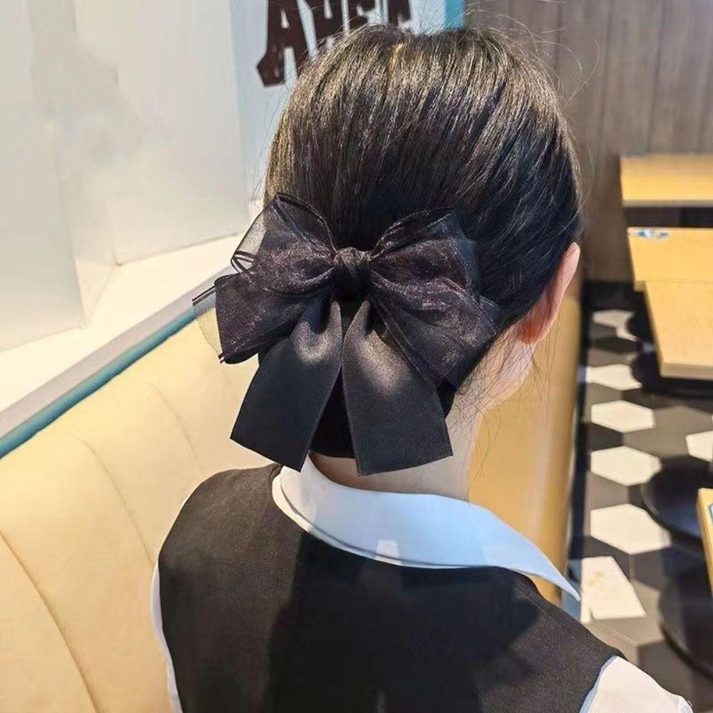 Bow Korean Bun Snood Cloth Hairgrips Cover Net Headwear Bowknot Hair Bun  Hotel
