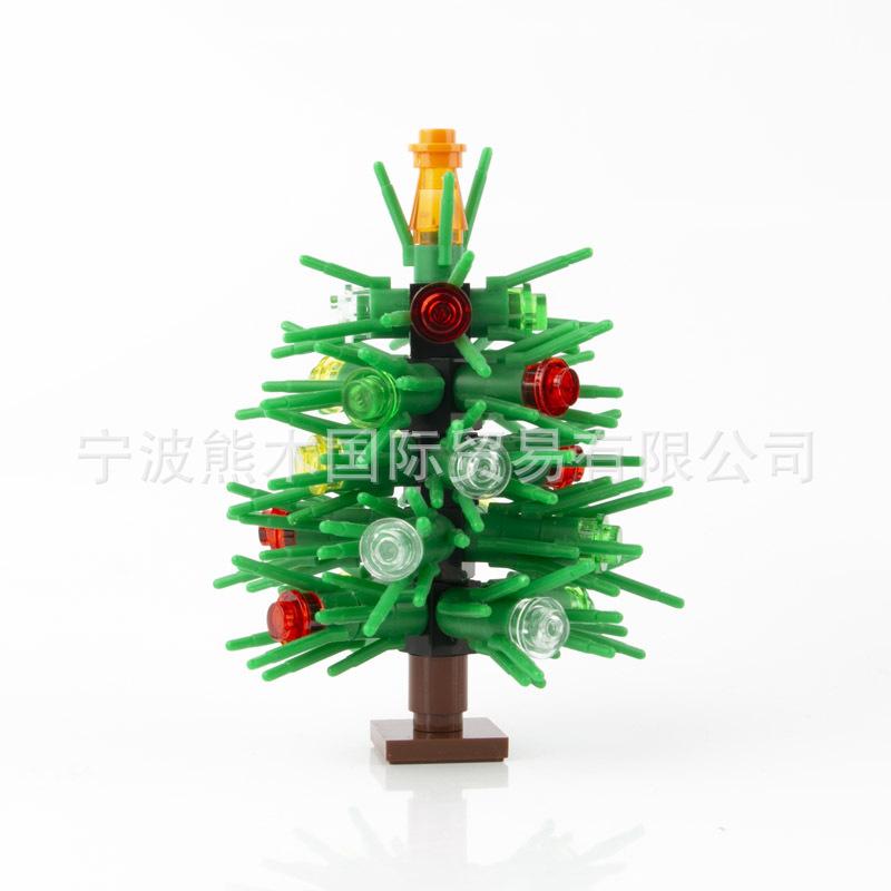 Christmas Tree Plant Flower Small Particle Building Block Toy Small Tree Diy Scene Figurine Accessories Ornament