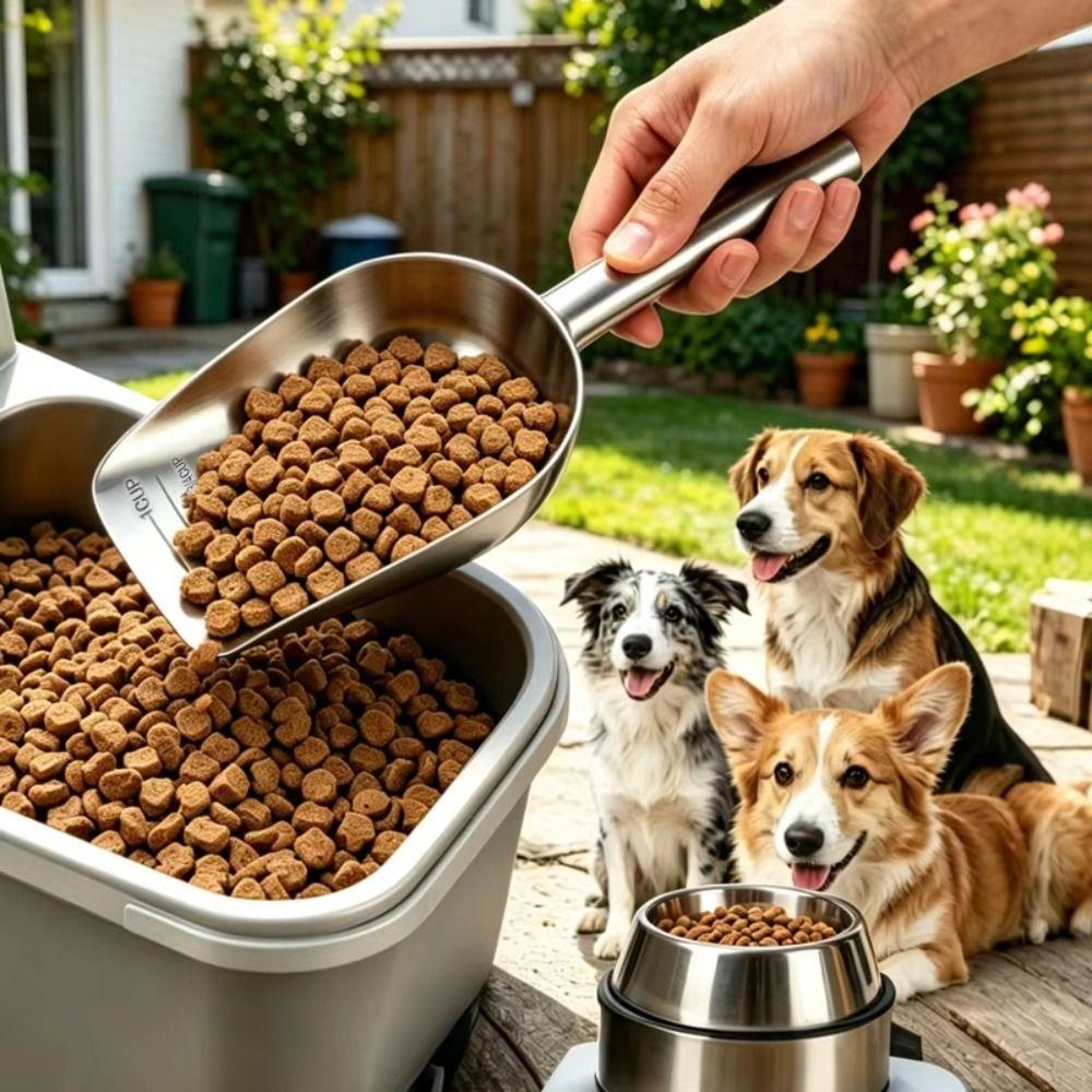 Stainless Steel Food Measuring Cup Ergonomic Handle Ice Scoop High-Quality Pet Food Scoop Candy