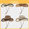 Western Cowboy Hat With Wide Brim Breathable Straw Sun Protection For Outdoor Travel