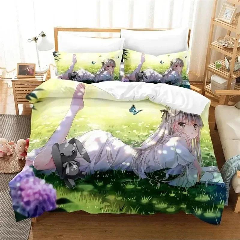Anime Yosuga No Sora Bettwäsche-Set, Bettbezug Steppdecke Bett-Set Bettbezug Kissenbezug, King Queen Twin Größe Jungen Mädchen Erwachsene