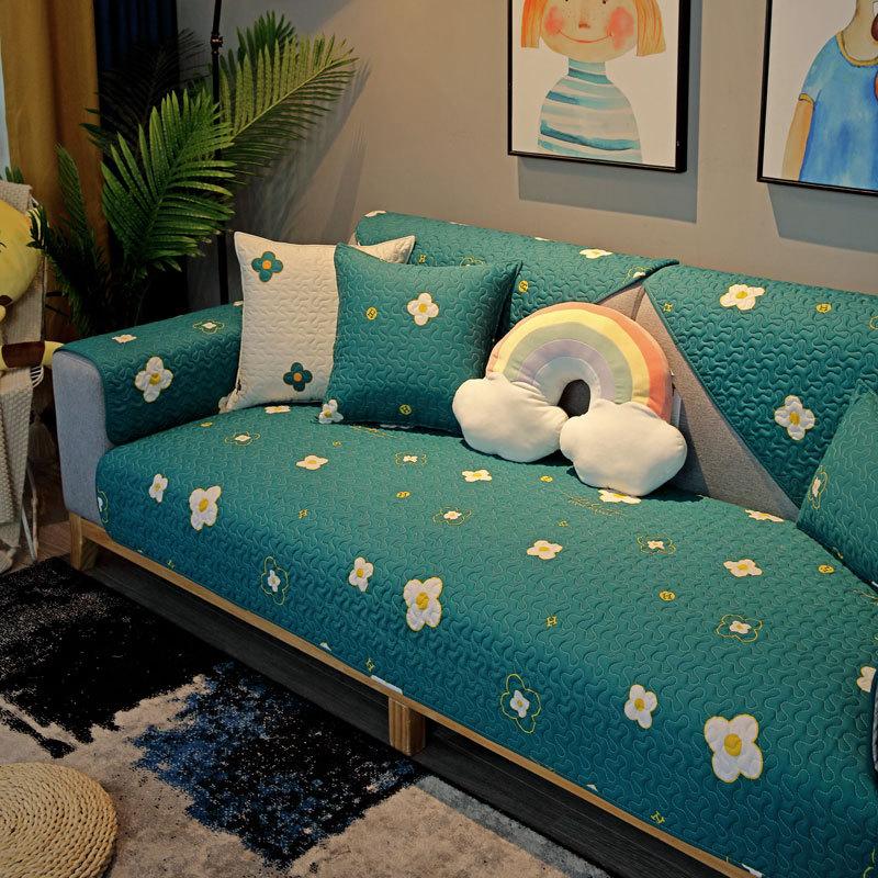 Pure Cotton Is Universal In All Seasons, Small Fresh Sofa Cushion, Non-Slip Cartoon Fabric, Modern Simple Living Room Cover, All-Inclusive Hair