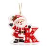 2D Acrylic Christmas Hanging Ornament with Scarf Letter Design for Holiday Tree Decor