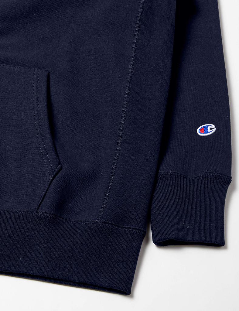 Champion Size Storm Reverse Zip Hooded Sweatshirt Men's Full-Zip Hoodie, C3-L109, Navy, Small, Fleece-Lined Shell, Warm, Water-Repellent, Windproof,