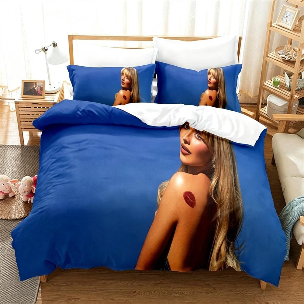 Singer S-Sabrina C-Carpenter Duvet Cover Set Home Style Bedding Soft Laundry Cotton Bed 2/3 Piece Set Student Dormitory Gift