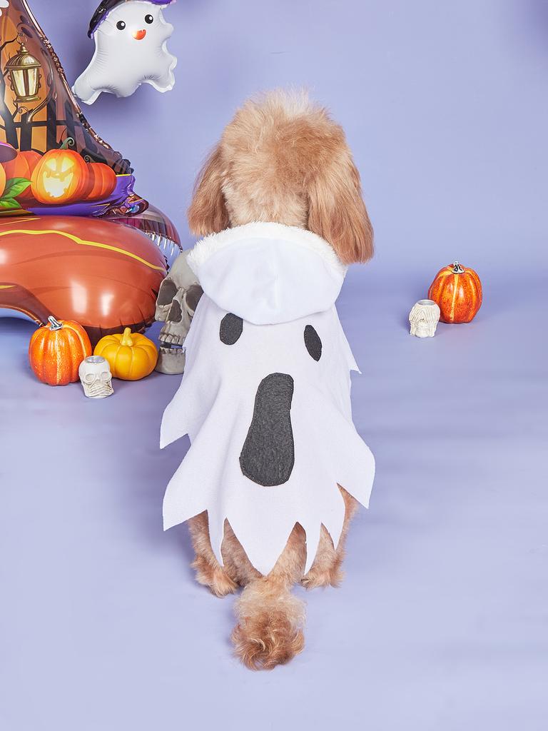 Pet Halloween Costumes Hooded Dog Ghost Cloak Holiday Costumes for Dogs and Cats Small