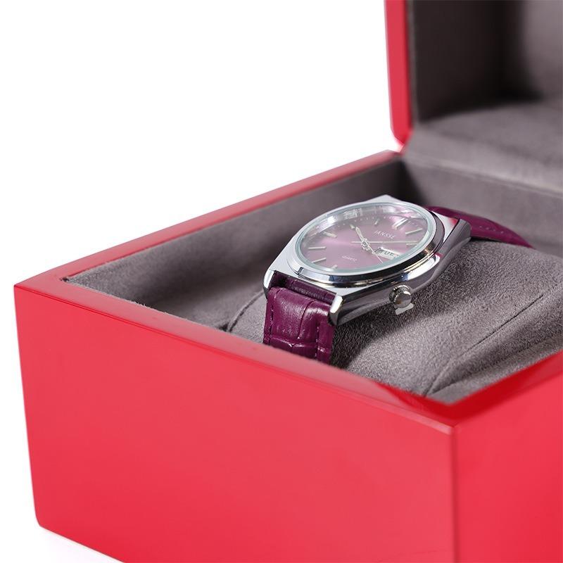 Pojedyncze Pudełko Ekspozycyjne na Zegarek Drewniane Etui do Przechowywania Męskich Zegarków na Rękę Pudełka na Zegarki Mechaniczne Wysokiej Klasy Etui Prezentowe na Zegarki z Poduszką