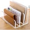 SANRUI Acrylic Mail File Organizer Sorters for Desk, 3 Upright Compartments Laddered Clear Desktop Vertical Letter Holder, Multifunction Envelope