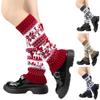 New Retro Christmas Autumn Winter Thicken Leg Warmers Snowflakes Keep Warm Women Knitted Sock Deer Loose Long Socks Calf Socks