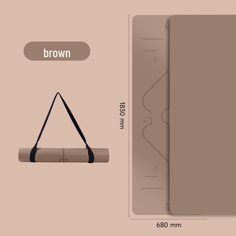 5mm Non-Slip Natural Rubber Yoga Mat with Pose Lines for Home Fitness