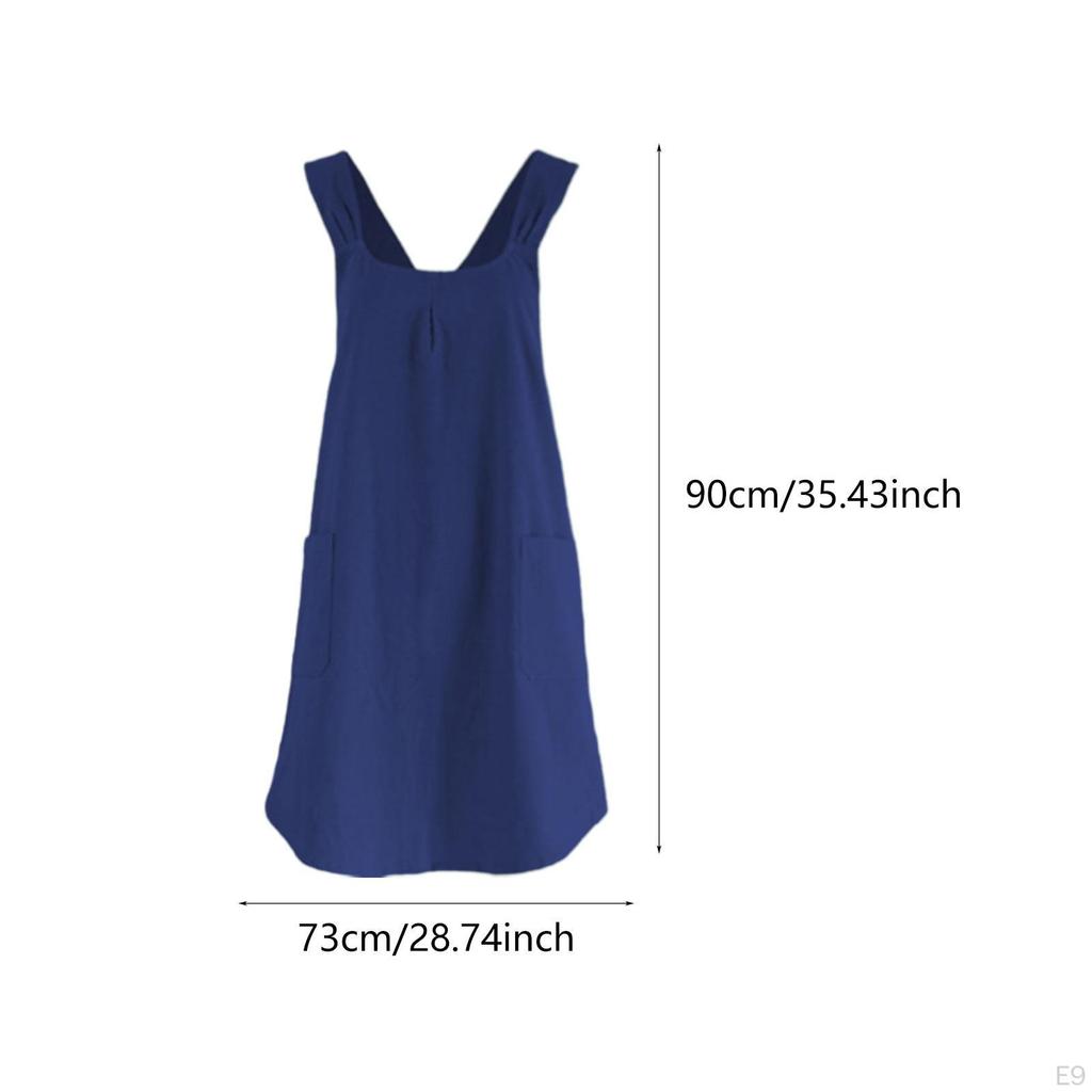Cotton Kitchen Apron with Cross Back Design, Pinafore for Crafting