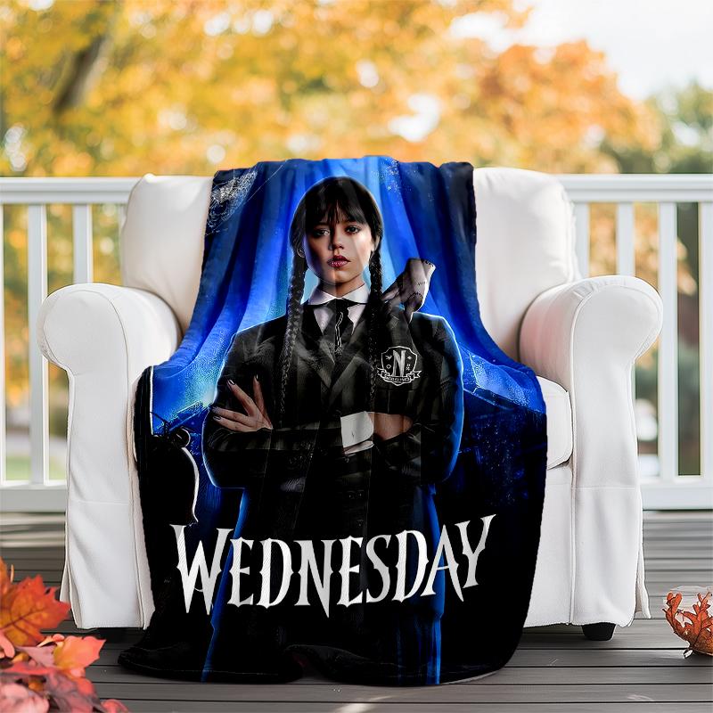 Wednesday Theme Printed Blanket - Perfect for Couch, Bed, Travel & Outdoor Use | Machine Washable, Cozy & Durable.