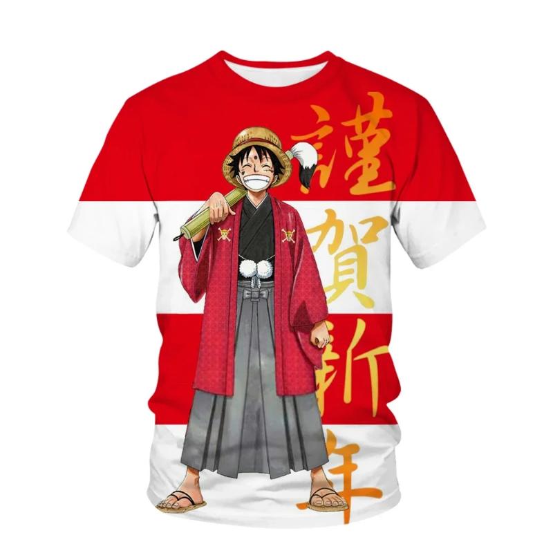 2024 New Cool Boy Summer Stranger Things T-shirt Children's One Piece 3d Print Fashion Luffy Fashion Short Sleeve T-shirt