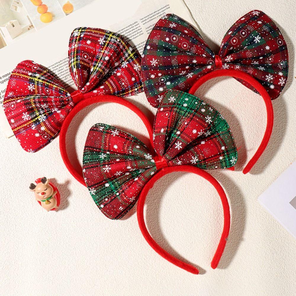 Cute Bowknot Hair Hoop Shiny Christmas Headwear  Merry Christmas Decorations