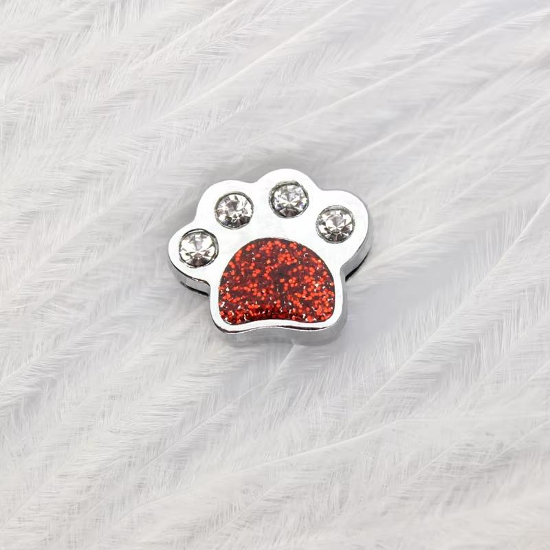 110Pcs/Lot Dog Cat Paw 8mm Slide Charms For Bracelet Women Jewelry Making Connector Dog Pet Collar DIY Keychain Accessories Gift