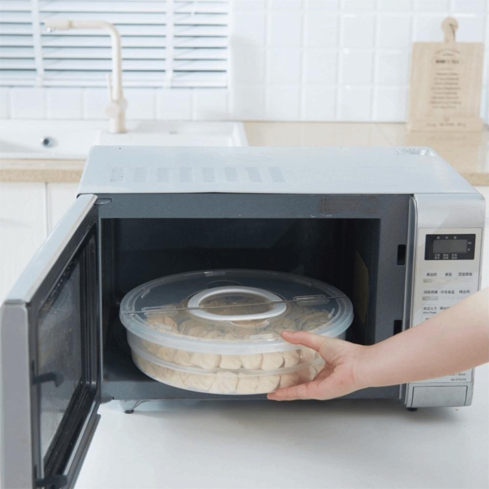 Multilayer Food Storage Container Clear Round Dumpling Box Dumplings Organizer Freezing