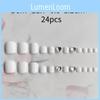 J-19 White Heart Toe Nail Stickers Removable False Nail Tips Luxury Style