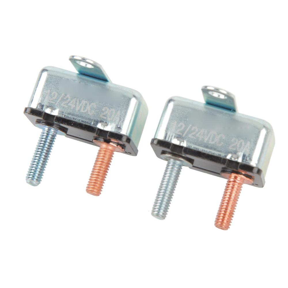 2Pcs 20A Automatic Reset Circuit Breaker 12V/24V 12V/ 24V Circuit Breaker  Wide Application