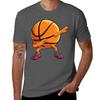 Dabbing Basketball Ball Funny Unisex Women Sports Player Dab TShirt Soft Basic Cotton Short Sleeve Tee