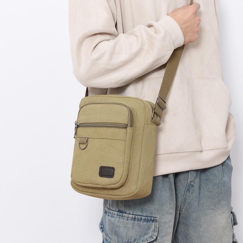 Solid Color Outdoor Travel Bag Men's Shoulder Bag Waterproof Wear-Resistant Large Capacity Crossbody Bag