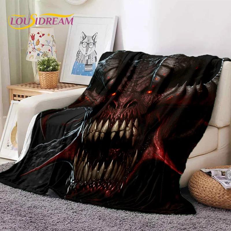 Gothic Horror Monsters Demon Ghost Soft Flannel Blanket for Beds Bedroom Sofa Picnic,Throw Blanket for Cover Outdoor Leisure Nap