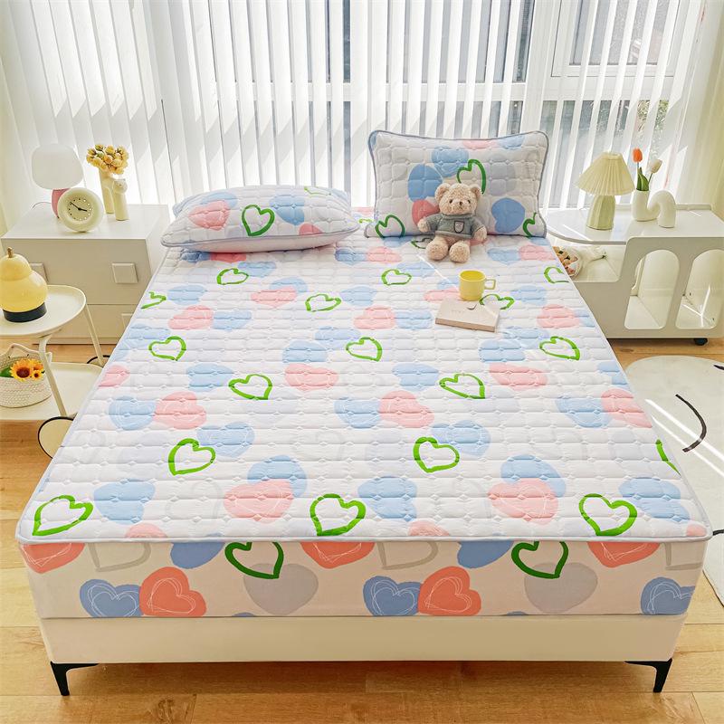 Einfarbiger, gesteppter, rutschfester Matratzenbezug – verdicktes, gebürstetes All-Inclusive-Laken für Simmons-Betten