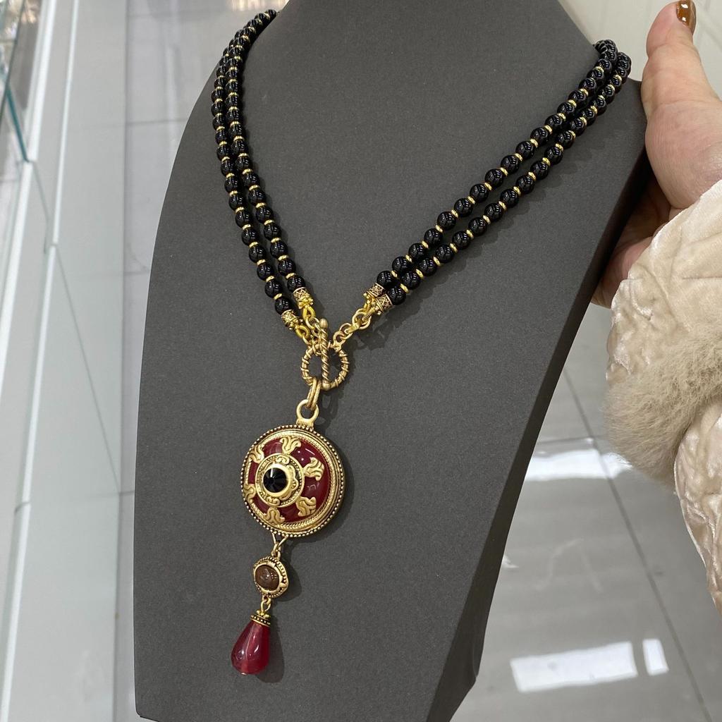 Ensemble de Bijoux Anciens Européens Vintage Médiéval Ancien Haut de Gamme Collier Broche Boucles d'Oreilles