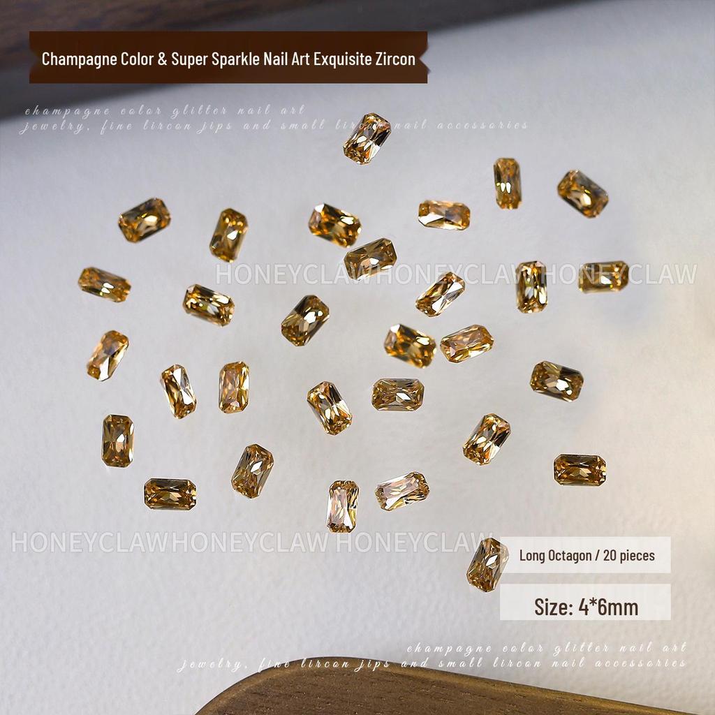 5A Champagne Champagne & Coffee Tone Zirconia Nail Art Rhinestones - Irregular Shapes: Water Drop, Horse Eye, Pigeon Egg.