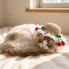 Adjustable Pet Sun Hat Lace Decor Dog Sun Protection Cap Fashion Cat Sunshade Hat  Walking Hiking